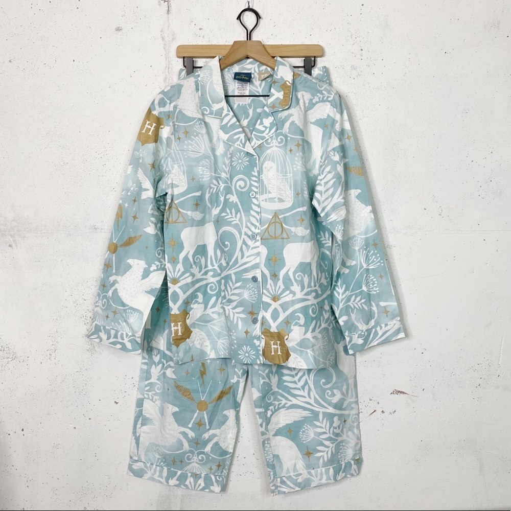 Harry Potter Pottery Barn Patronus Damask Flannel Pajama Mystic Set